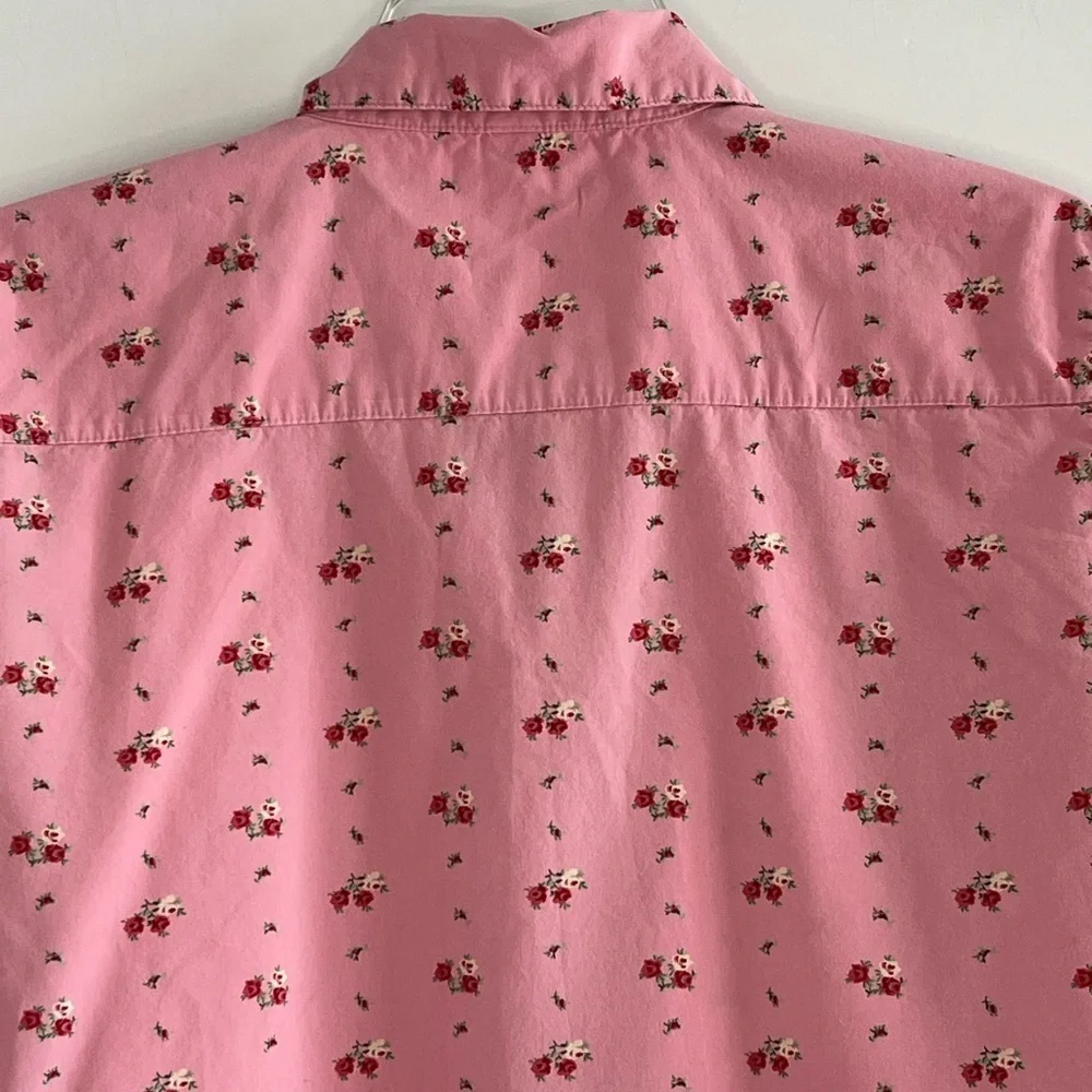Gap Y2K Pink Floral Button Up Womens Pajama Top Size M Cottagecore Grannycore
